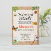 Scavenger jachtpartij uitnodiging (Staand voorkant)