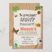 Scavenger jachtpartij uitnodiging (Voorkant / Achterkant)