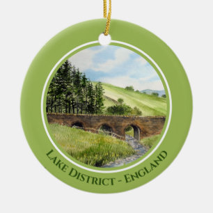 Scawgill Bridge over het Aiken Lake District UK Keramisch Ornament