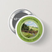 Scawgill Bridge over het Aiken Lake District UK Ronde Button 5,7 Cm (Voorkant /achterkant)