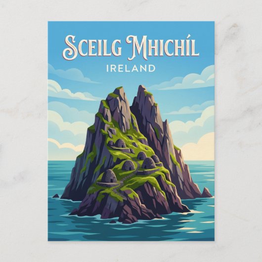 Sceilg Mhichíl Ierland Briefkaart (Voorkant)