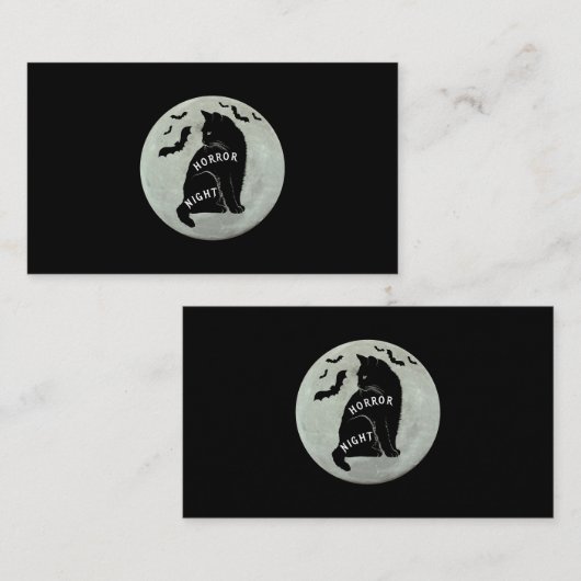 Scenario Cat Gezegde Horror Night with Bats Hallow Visitekaartje (Voorkant / Achterkant)