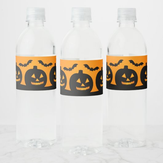 Scenario Oranje Halloween Evil Black Pumpkin Waterfles Etiket (Flessen)