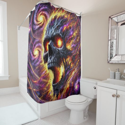 Scenario schedel douchegordijn (In situ)