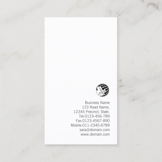 Scenarist Literaire Kunst Bold Monogram Visitekaartje (Achterkant)