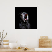 Scenary Black Gibbon Monkey Vicious Fanged Teeth Poster (Keuken)