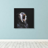 Scenary Black Monkey Vicious Fanged Teeth Canvas Afdruk (Insitu (Houten vloer))