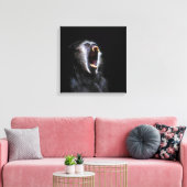 Scenary Black Monkey Vicious Fanged Teeth Canvas Afdruk (Insitu (Woonkamer))