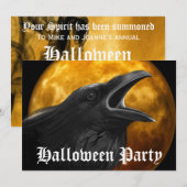 Scenary Black Raven Full Moon Halloween Party Kaart (Voorkant / Achterkant)