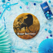 Scenary Black Raven Full Moon Halloween Party Papieren Bordje (Feest)
