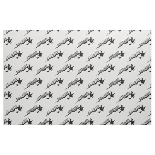 Scenary Black Witch Riding Broom Thunder_Cove Stof (Fat Quarter)