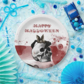 Scenary Bloody Skull Happy Halloween Party Papieren Bordje (Feest)