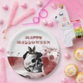 Scenary Bloody Skull Happy Halloween Party Papieren Bordje (Feest)