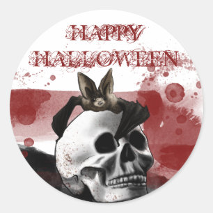 Scenary Bloody Skull Happy Halloween Party Ronde Sticker