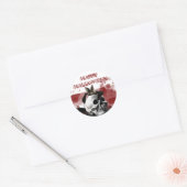 Scenary Bloody Skull Happy Halloween Party Ronde Sticker (Envelop)