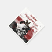 Scenary Bloody Skull Happy Halloween Party Servet (Hoek)