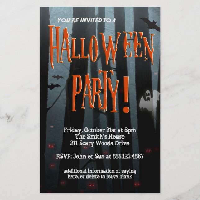 Scenary Bossen Halloween Party Flyer (Voorkant)