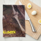 Scenary Botten Skeleton Halloween Photo Ontworpen Theedoek (Quarter Fold)