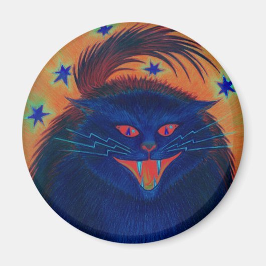 Scenary Cat Blue fridge magnet (Voorkant)