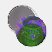 Scenary Cat Green fridge magnet (Voorkant / Achterkant)