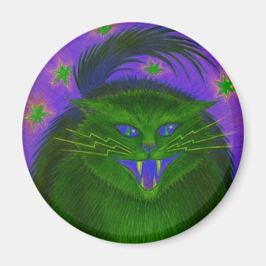 Scenary Cat Green fridge magnet (Voorkant)