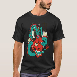 Scenary creepy asian japanese dragon t-shirt
