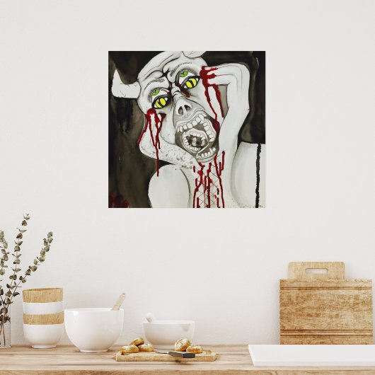 Scenary demon horror Halloween poster (Keuken)