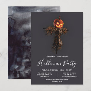 Scenary Elegant Pumpkin Scarecrow Halloween Party  Kaart