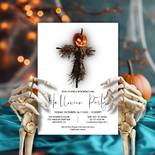 Scenary Elegant Pumpkin Scarecrow Halloween Party Kaart