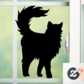Scenary Fluffy Halloween Black Cat Raamsticker (Huis)