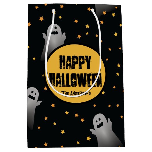 Scenary Ghosts Pattern Halloween Party Medium Cadeauzakje (Voorkant)