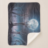 Scenary Graveyard Hands Reaching Moon Halloween Sherpa Deken (Voorkant)