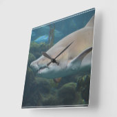Scenary Great White Shark Vierkante Klok (Hoek)