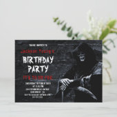 Scenary Grim Reaper elke Age Birthday Party Kaart (Staand voorkant)