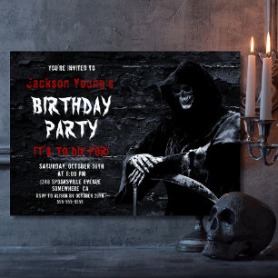 Scenary Grim Reaper elke Age Birthday Party Kaart