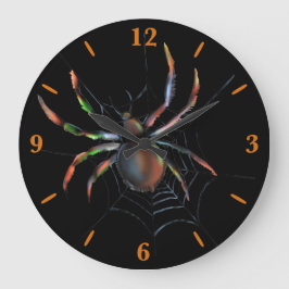 Scenary Halloween Metallic Spider en Web Grote Klok