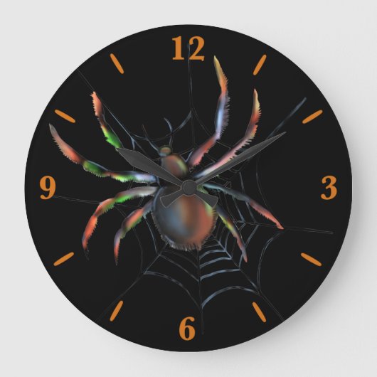 Scenary Halloween Metallic Spider en Web Grote Klok (Voorkant)