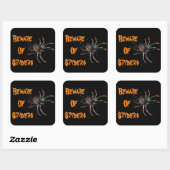 Scenary Halloween Metallic Spider en Web Vierkante Sticker (Vel)