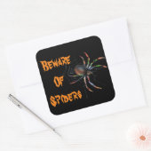 Scenary Halloween Metallic Spider en Web Vierkante Sticker (Envelop)