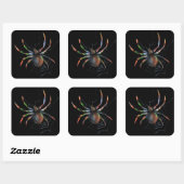 Scenary Halloween Metallic Spider en Web Vierkante Sticker (Vel)