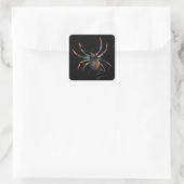Scenary Halloween Metallic Spider en Web Vierkante Sticker (Tas)
