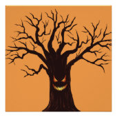 Scenary Halloween Tree Face Perfect Poster (Voorkant)