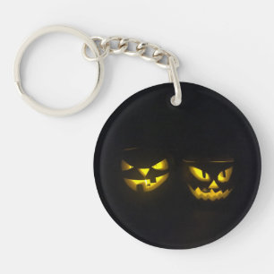 Scenary Halloween yellow glanzende pompoen Sleutelhanger