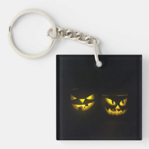 Scenary Halloween yellow glowkin face Key Ri Sleutelhanger
