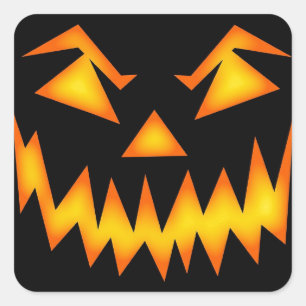 Scenary Jack O Lantern Face Vierkante Sticker