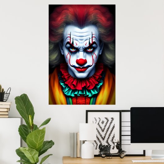 Scenary male Clown | AI Art Poster (Thuiskantoor)