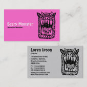 Scenary Monster - Roze voorzijde grijs achterzijde Visitekaartje (Voorkant / Achterkant)