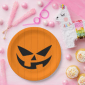 Scenary Oranje Jack O'Lantern Halloween Party Papieren Bordje (Feest)