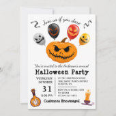 Scenary Pumpkin-ballonMonster Halloween Party Kaart (Voorkant)