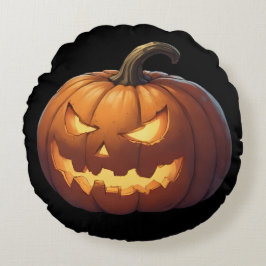 Scenary Pumpkin Face Rond Kussen